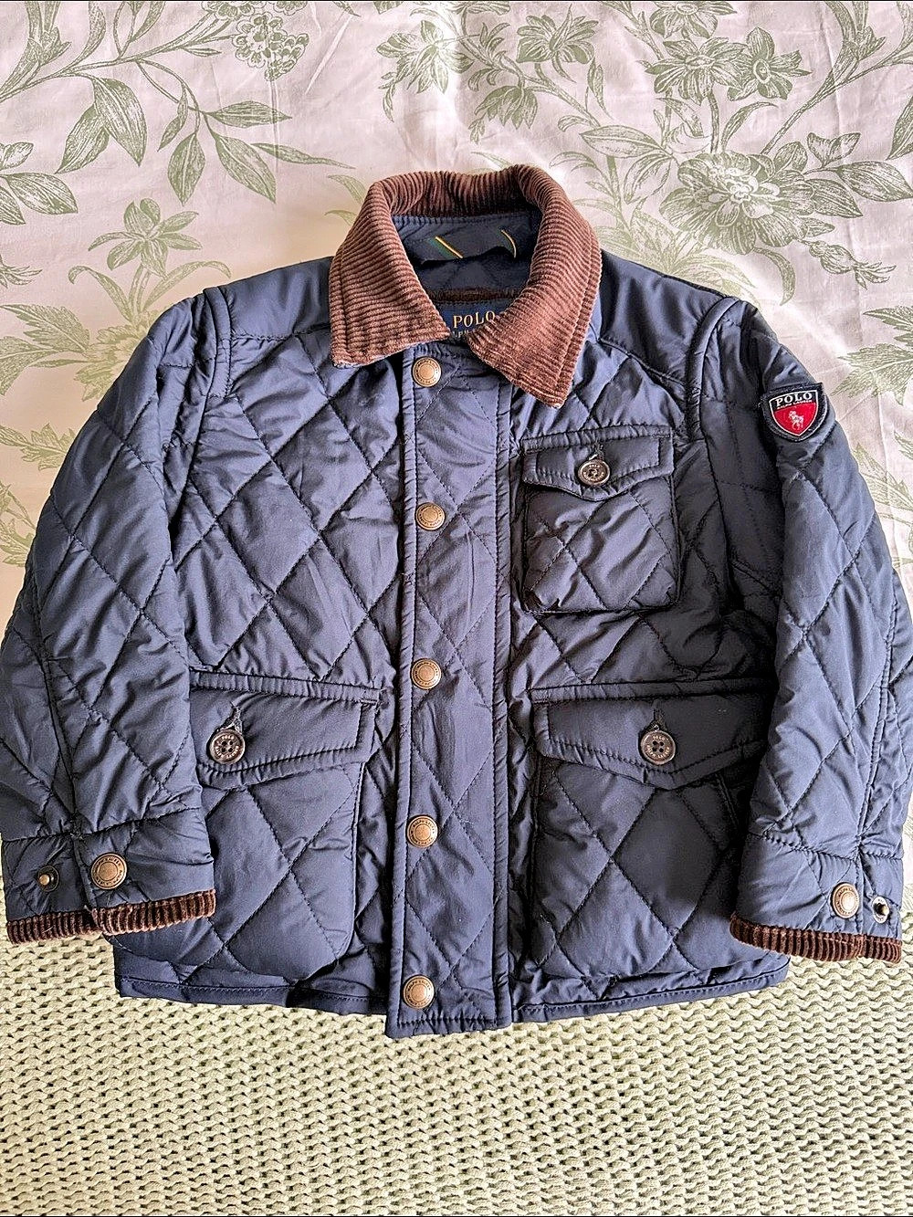 Polo Ralph Lauren Quilted Barn Jacket Blue & Brown Boys 2T